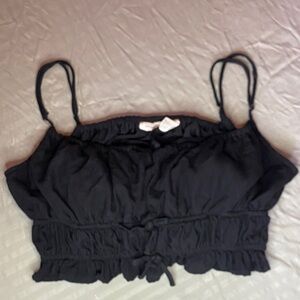 NWOT Linen Blend Stretch Crop Top Sz L